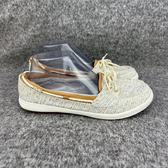 Keds Shoes - ✅Womens 8 Keds Ortholite Canvas Boat Shoes Beige Rope Laces Casual Comfort Sneak